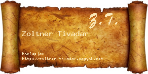 Zoltner Tivadar névjegykártya